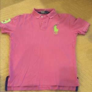 Ralph Lauren Polo in Vibrant Pink with Green Emblem